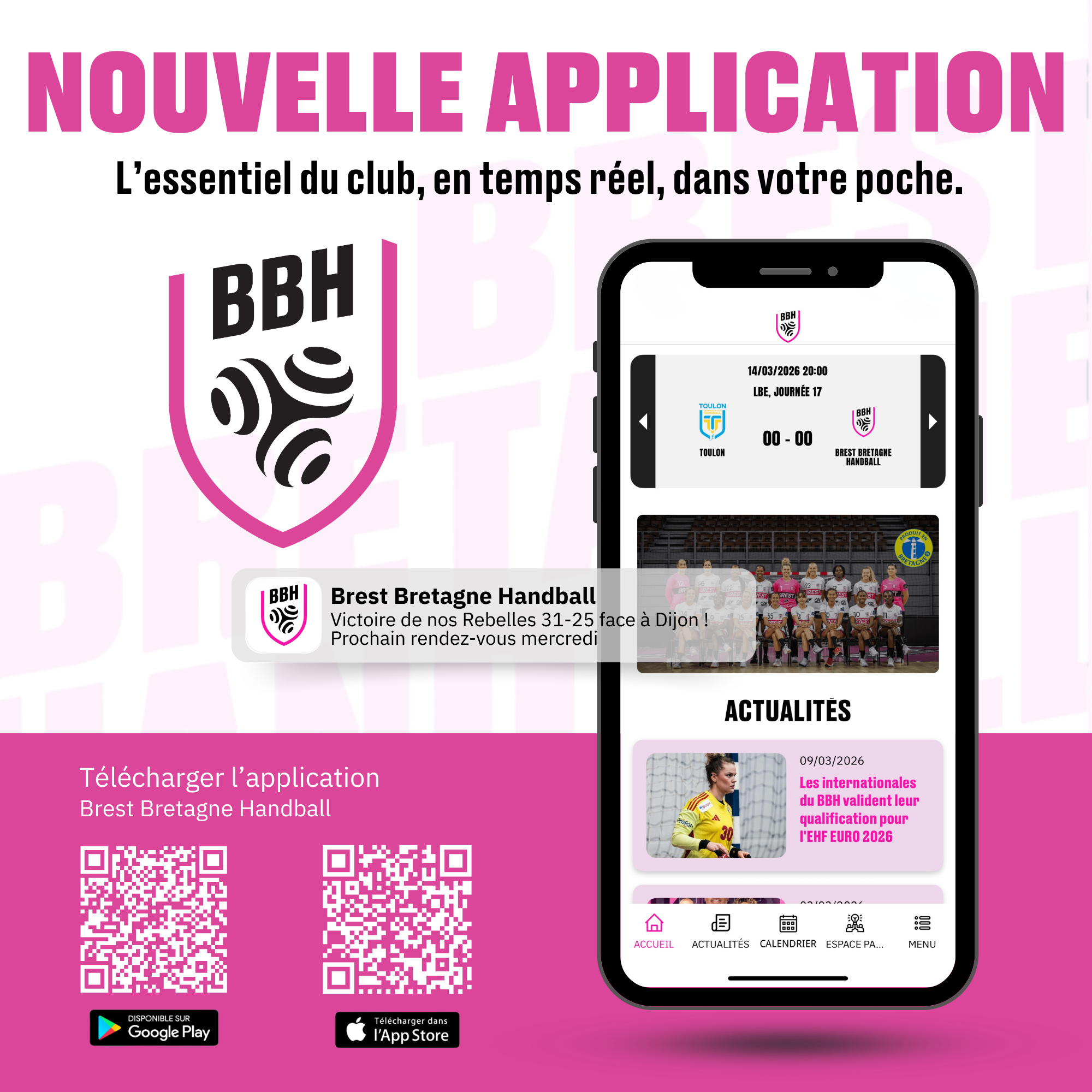 Application, sponsor/partenaire de BBH TV
